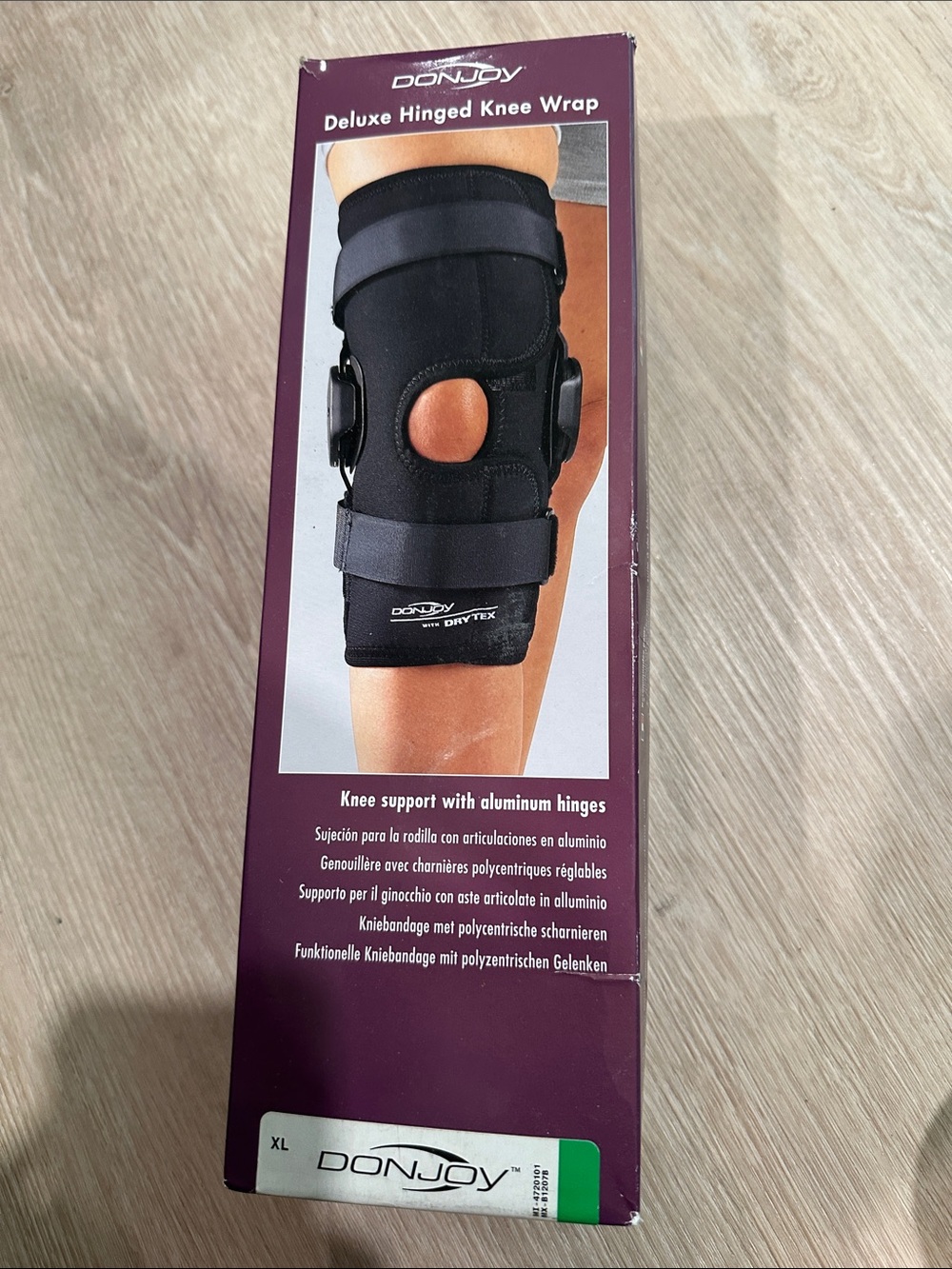 XL DonJoy deluxe hinged knee wrap brace - new with box
